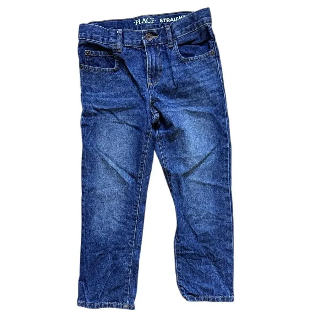 Youth Boys Childrens Place Stonewash Rinse Adjustable Tab Straight Leg Jeans 6H